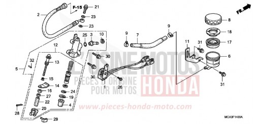 REAR BRAKE MASTERCYLINDER GL1800A1 de 2001